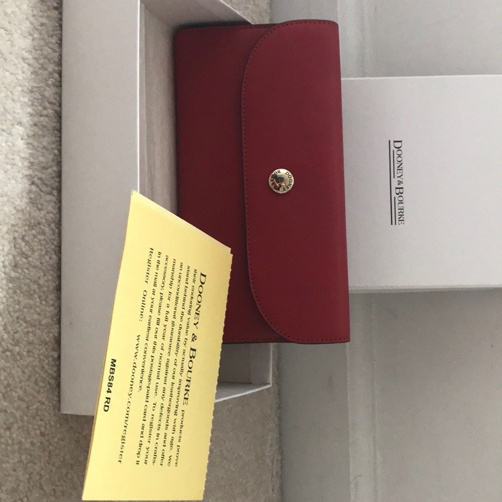 Dooney and Bourke Red Alto Slim Continental Wallet